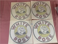 4 White Rose decals