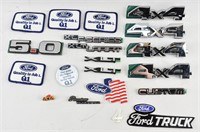 Assortment of Ford Car Decals, Patches, & Pins