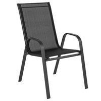 Brazos Black Outdoor Stack Chair by Flash 4pk