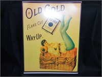Vintage Old Gold Cigarette Paper Advertising Sign