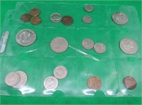 18x Foreign Coins USA 1897 Penny Nickel Hong Kong