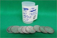 9x Canada SILVER 25 Cent Quarters 1957 - 1968 Coin