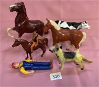 Plastic Horses, cow, bullet