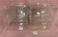 8 plastic boxes for toys 5" x 5" x 9"