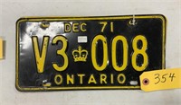 Set of Ontario 1971 plates