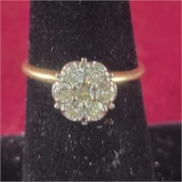 10k Gold Ring with Diamonds sz 7 - 0.08ozTW