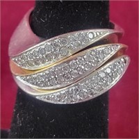 Set of 3- 14K Gold Nesting rings with diamonds - 2