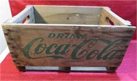 1965 Coca-Cola Wood Crate Green Lettering Rare OLD