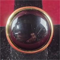 14k Gold Ring with Black Stone sz 10, 0.37ozTW