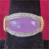 14k Gold Ring with large purple center stone