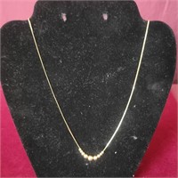 14k Gold Necklace with Balls 24", 0.08oz
