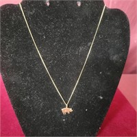 14k Gold Chain 16" and 14k Gold Pig charm 0.06oz
