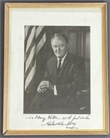Signed Hubert Humphrey Framed Photograph