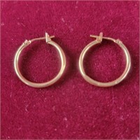 14k Gold Hoop Earrings 0.02oz