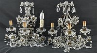 Pair of Beaded Glass 3-Branch Wall Sconces #1