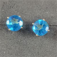 14k Blue Topaz earrings