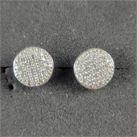 14k White Gold and Diamond earrings