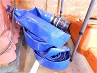 2 blue discharge hoses