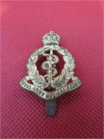 WWII British RAMC Medical Corps Cap Badge Insignia