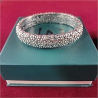 .925 Silver Hinged Bracelet by JAI with Box 2.7oz