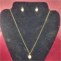 1/20 12k gold Filled Necklace with Opal Looking