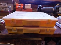 2 Stack-On storage cases & electrical contents