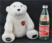 1994 Coca-Cola Plush Bear & '70s Coke Bottle