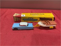 Tootsie toy car and boat in box