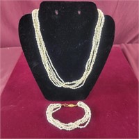 Multistrand Fresh Water Pearl Necklace 18" and