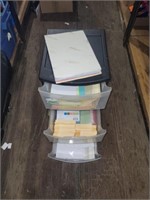 3 drawer bin of cardstock & envelopes good