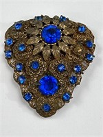 filigree cobalt blue rhinestone dress clip