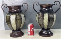 Two Accent Metal Vases