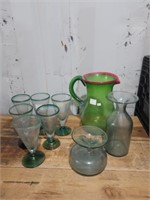 Lot of Mexican glass items