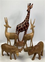 Assorted Carved Wooden Animals