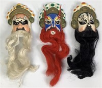 Painted Chalkware Ceremonial Hanging Masks