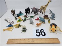 Large lot of plastic toy animals