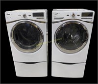 Whirlpool Washer & Electric Dryer w/ Pedestals