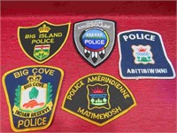 Canada Lot 5 Native Police Patches Insignias