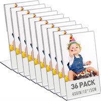 36 Pack Acrylic Photo Frames 4 x 6 Inches Clear Pi