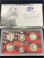 2008 US Mint 50 State Quarters Silver Proof Set