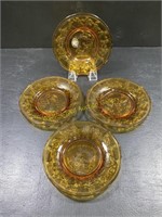 Vintage Tiara Amber Nursery Rhyme Plates