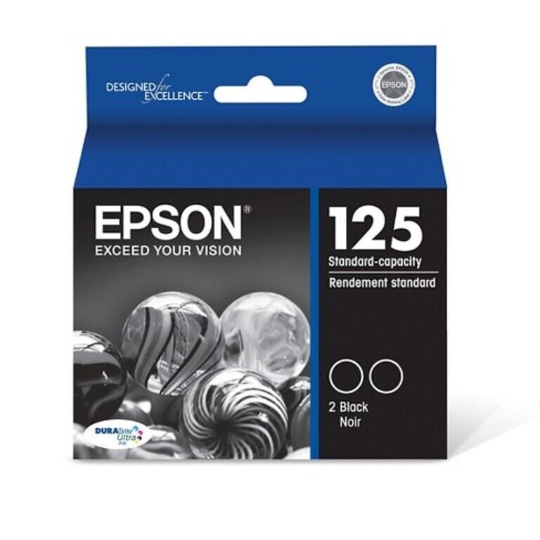 Epson 125 2pk Ink Cartridges - Black (t125120-d2)