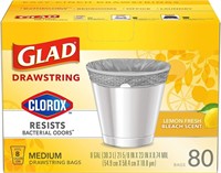 Glad Drawstring Medium Trash Bags - Lemon Fresh