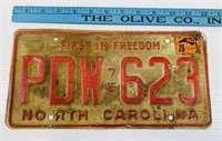 1975 NC License Plate