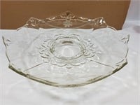 Etched Glass Serving Dish 12"