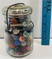 Jar of Vitro-Cat Eye Marbles