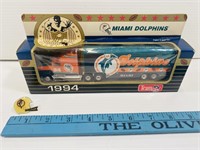 1994 Miami Dolphins Match Box Truck & Pin