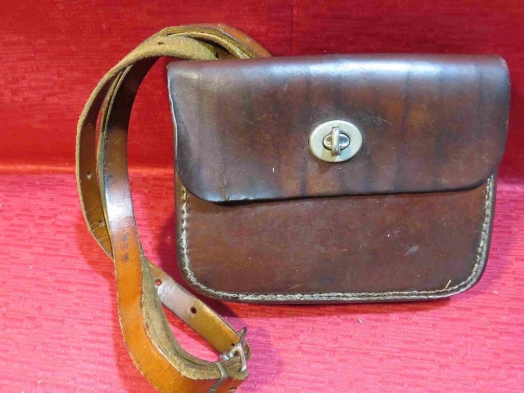 Vintage Leather Pouch Could be Military 5x7 OLD