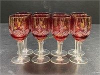 Vintage Cut to Clear Crystal Cranberry