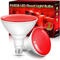 Red Flood Lights 2 Pack  Par38 15W(100W Equivalent